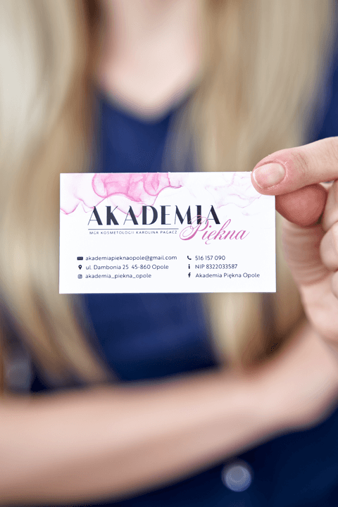 Wizytówka Akademia Piękna Mgr Kosmetologii Karolina Pagacz